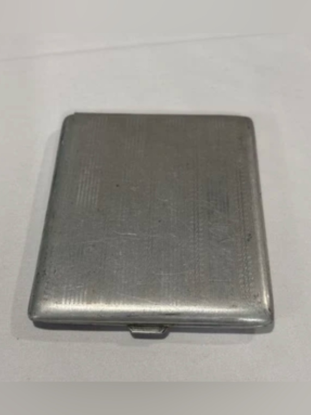 VINTAGE Occupied Japan Cigarette Holder Case Aluminum Flip Open Etched Design